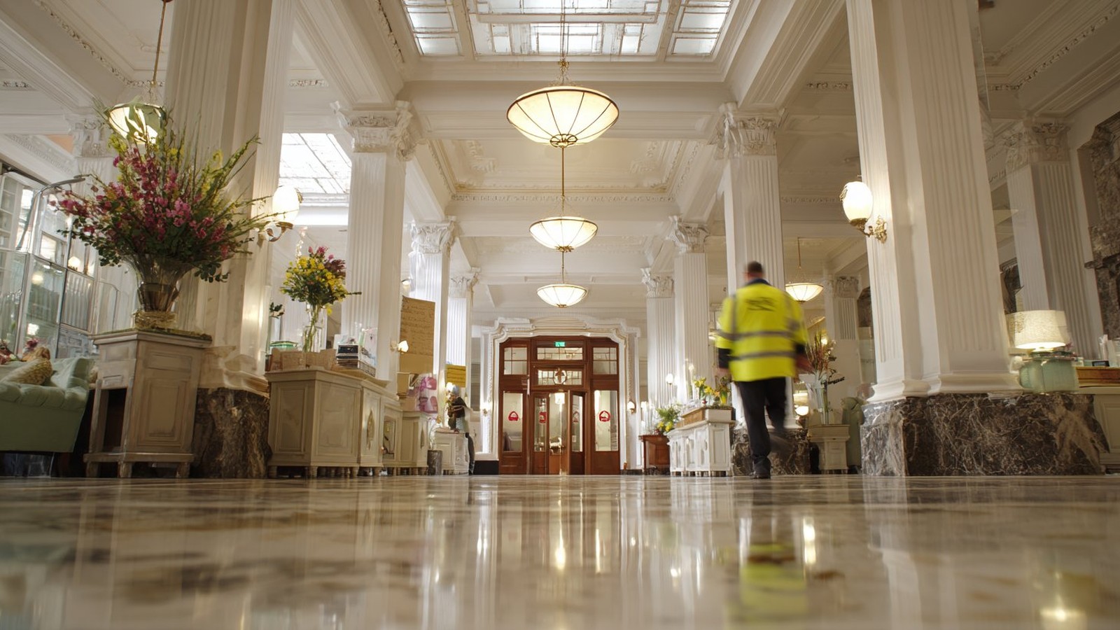 CHS facility technician working in grand hotel lobby — Adelaide